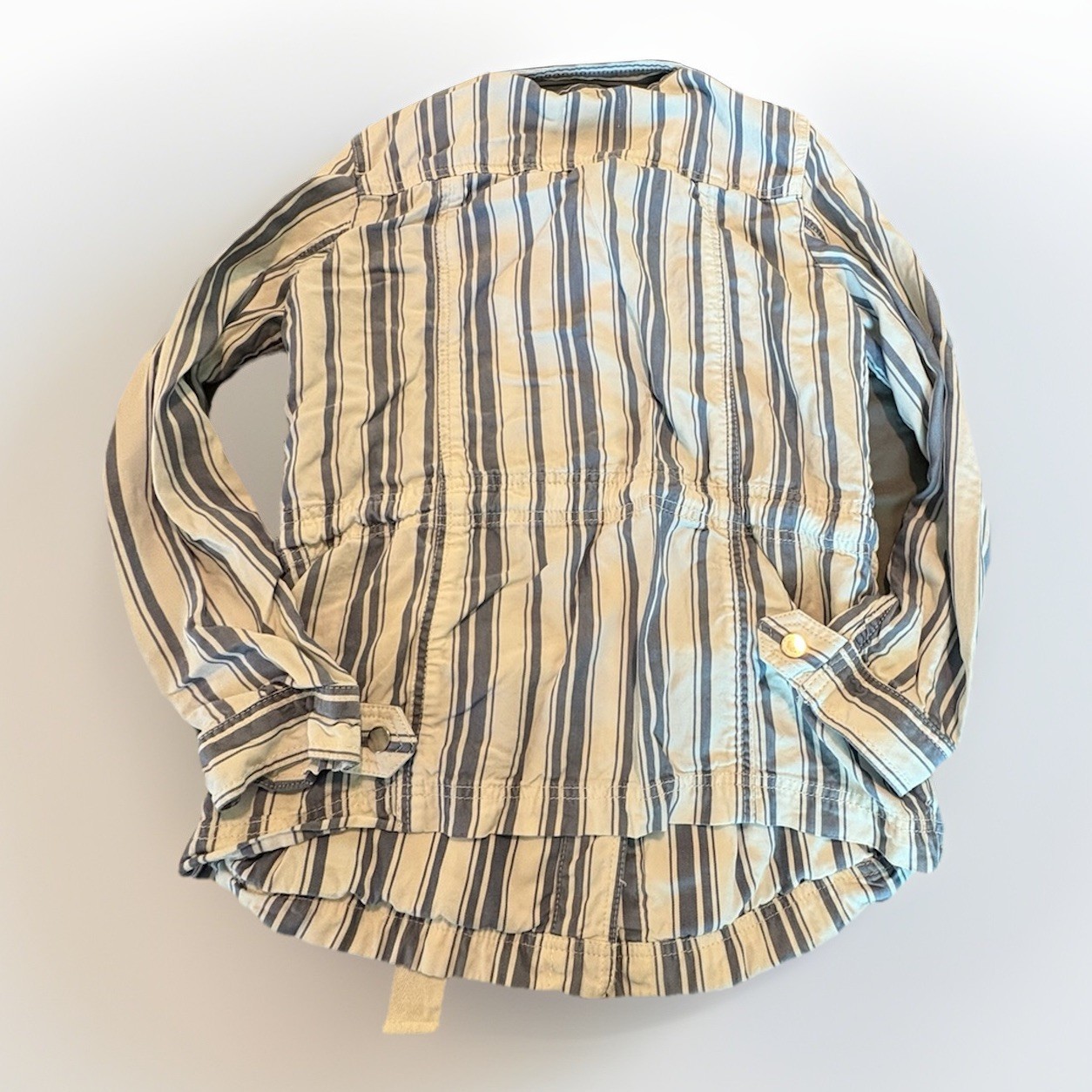 LOFT Striped Drawstring Utility Jacket Size XXSP … - image 4