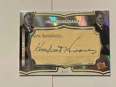 2021 Super Pieces Of The Past President Herbert Hoover Signed Cut AUTO 1/1 POTUS