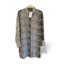 NWT V by Very Leopard Print Loose Tunic Shirt Dress UK 12