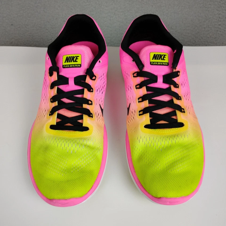 Nike Flex 2016 RN OC Womens 10 Neon Pink Volt Running Shoes Trainers 844737-999 - Image 2 of 4
