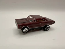RARE Vintage Model Motoring Slot Car HO '67 Plymouth GTX  Maroon Black Stripes