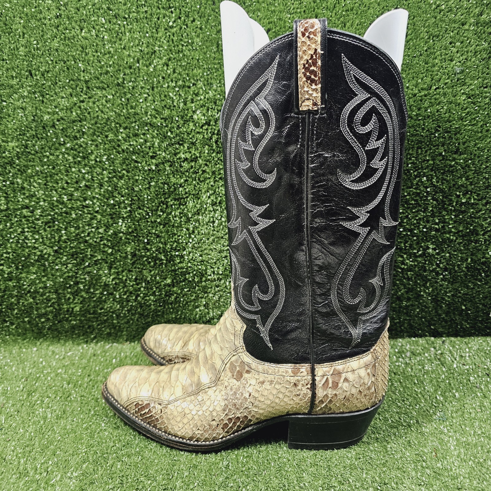 Dan Post Exotic Python Snakeskin Pull On Cowboy W… - image 4