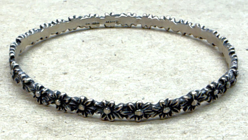 James Avery Retired sterling silver Margarita floral bangle bracelet