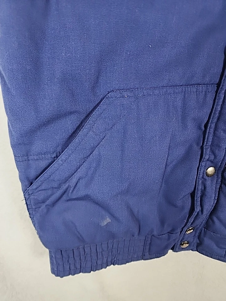 Vintage 80s/90s Dickies Puffer Vest Jacket Navy Mock Neck Size Small S Pockets - Image 3 of 4