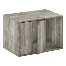 Pemberly Row Contemporary Small Litter Box Enclosure in French Oak Gray