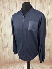 Adidas Navy Blue Full Zip Track Jacket Size XL XXL Logo Drill BS2207