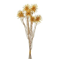 artplants Kunststrauß Kugeldistel Dravle, Gold, 45Cm