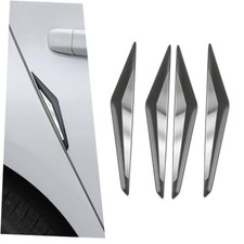 Car Door Anti-Collision Strips, Self Adhesive Car Door 4 PCS Black Silver