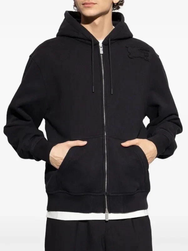 Sweat à Capuche Zippe Noir Burberry Taille M - Photo 2/4