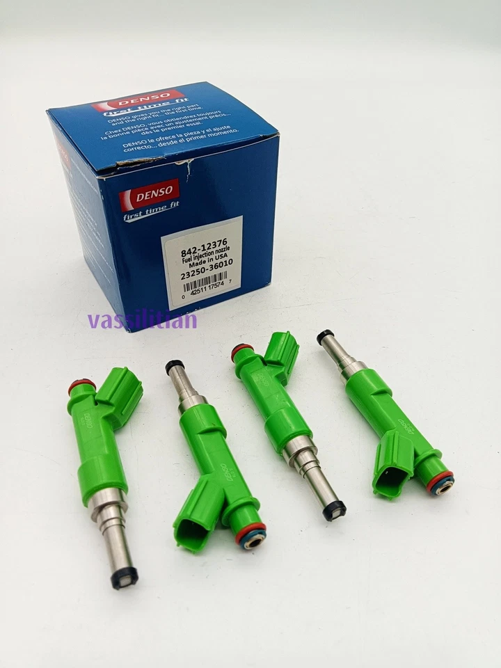 Denso 4X Fuel Injectors 23250-36010 for 2009-2012 Toyota Camry RAV4 Highlander - Imagem 2 de 4