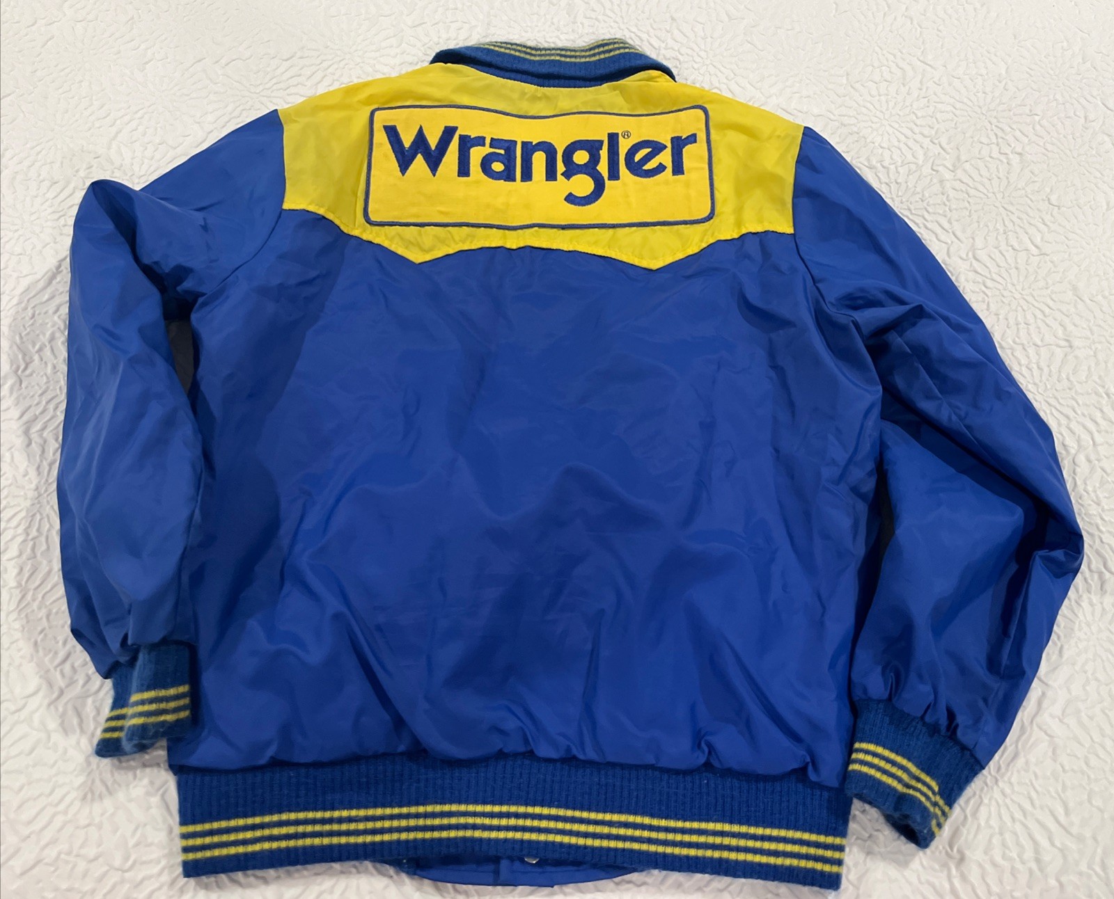 VTG Wrangler Nylon Snap Button Jacket Dale Earnhardt Embroidered Double Sided
