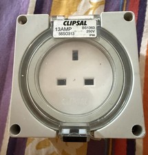 CLIPSAL Grey 250v, 13amp,  external socket.  Used. 