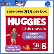 Huggies Little Movers Baby Diapers Size 8 46 lbs 58 Count