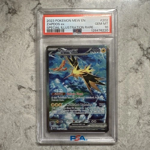 ZAPDOS EX 2023 POKEMON 151 SPECIAL ILLUSTRATION RARE #202 PSA 10