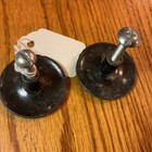 Two Vintage Ornate Brass Leaf Knobs Furniture Hardware — photo 2