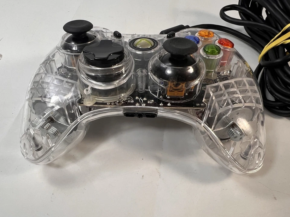 Xbox 360 Afterglow Clear RED LED Controller PL-3702 Microsoft Controller Works - Image 2 of 4