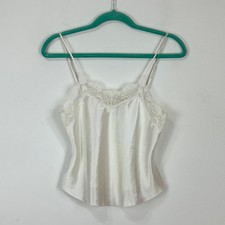 Vintage Victorias Secret White Satin Lace Camisole Top S Romantic Bridal