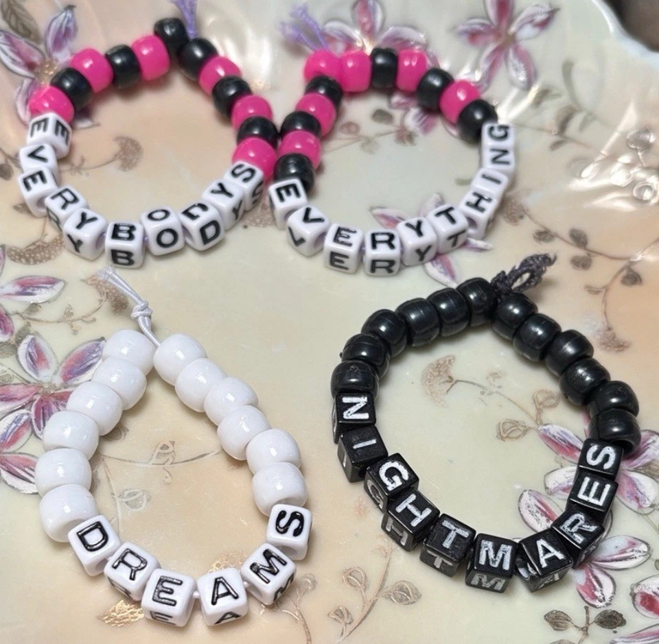 Juego de nueve pulseras hechas a mano con cuentas Lil Peep gothboiclique Gbc Emo Trap Rap Foto 3 de 3