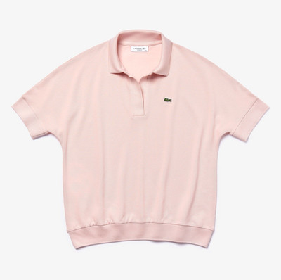 Lacoste Women s Pink Solid Polo Shirt Short Sleeve Lyocell Knit Logo Size M