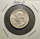 1964-D Denver Mint Silver Washington Quarter Coin