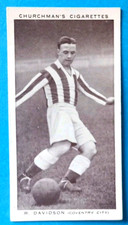 BOBBY DAVIDSON COVENTRY ARSENAL CHURCHMANS ASSOCIATION FOOTBALLERS 1939 No 12