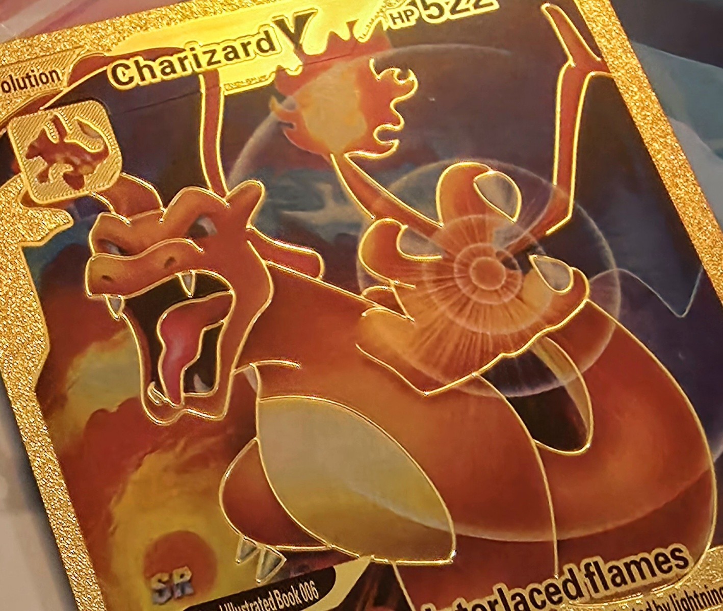 X 1 Pokemon Charizard V Gold Foil Fan Art Collector Pokemon Card