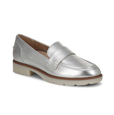 FLASH SALE VIONIC Cleo Loafer, Silver Leather Medium - Authentic 