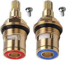 2 Pcs Mixer Tap Cartridge 1/4 Turn 20 Spline Replacement Ceramic Tap Valve Repla