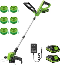 20V String Trimmer Cordless, 12 Inch 2 in 1 Trimmer and Edger, Automatic Line Fe