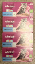 48 x 85g Whiskas Kitten Fish Favourites Mixed Wet Cat Food Pouches in Jelly 5.15 per kilo