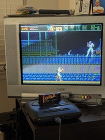 Sega Genesis Model 2 W/ Official Power Adapter AV Cable Games X-men Works Great!