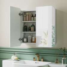 Arch Bathroom Mirror Cabinet, Wall Mirror Cabinet with Adjustable Shelves