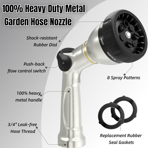V.C.Formark Professional Heavy Duty Garden Hose Nozzle, 100% Metal Thumb Cont... - Picture 6 of 9