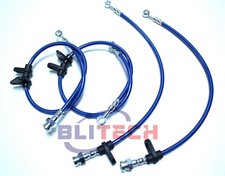Stainless Steel Braided Brake Line Fit 1988-1991 Honda Crx Si 1.5l 1.6l Blue Stainless Steel Braided Brake Line Fit 1988-1991 Honda Crx Si 1.5l 1.6l Blue