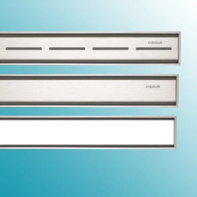 VIGOUR Duschrinne Designrost individual 3.0 Edelstahl 600 - 1000 mm wählbar