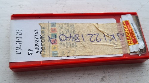 10 Sandvik carbide grooving inserts L154.91-3 215 S1P ( L 154 91 2.15mm groove - Picture 2 of 2