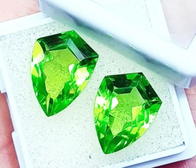 A++ Natural Peridot Perfectly Matched Pair 18-20 Ct EGL Certified Loose Gemstone
