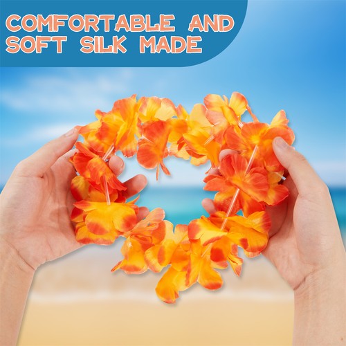 Syncfun 36er Pack Hawaii Leis Großpackung Blumen Halskette Blume Luau Party Gefälligkeiten Dekor - Bild 7 von 8