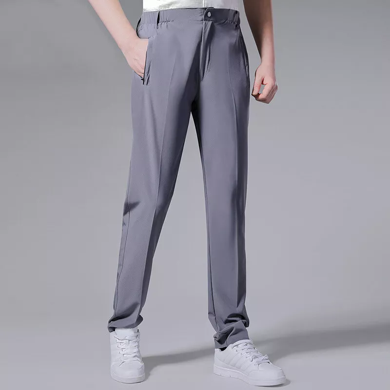 mens elastic waist dress pants