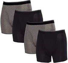 Kirkland Signature Men's Comfort Fit Boxer Briefs, 4-pack Black/Gray Size XL