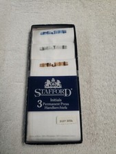 Vintage Men's Handkerchiefs Set/3 "J" Monogram Permanent Press New Stafford