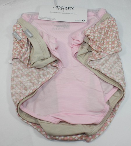 NWT set of 3 JOCKEY 2070 supersoft BIKINI in BEIGE PINK GEO PRINT - Picture 3 of 5