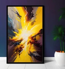 The Power of Yellow #1 | Abstract | Digital Art Print | Wall Art | AI Generated