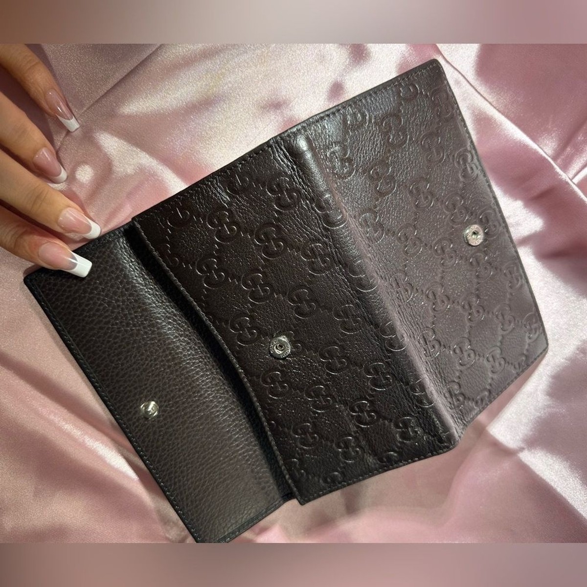 Gucci Guccissima Leather Long Wallet Black/Dark Brown | eBay