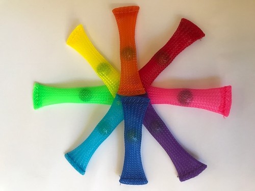 Marble Mesh Fidget Tube Pink Green Blue 