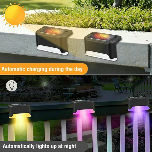 16Pcs Outdoor Color Changing LED Solar Deck Light Waterproof Lamp Decor Lamp - Bild 2 von 14