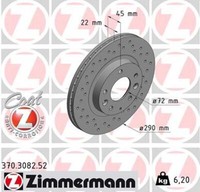 Zimmermann 2X Bremsscheibe Vorne Ø290 InnenbelüFtet Gelocht FüR Mazda MX-5 Iii