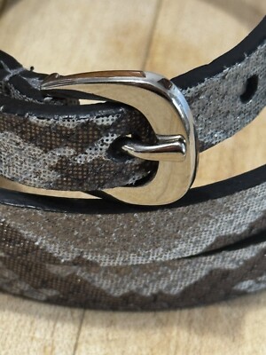 Michael Kors Leather Snakeskin Black/grey Belt Large 1/2  display picture 3
