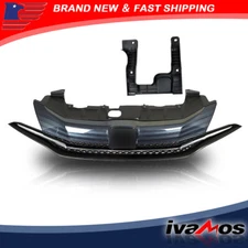 Front Plastic Grille Bumper Fit For Honda Civic Coupe 2014-2015 2-Door Black