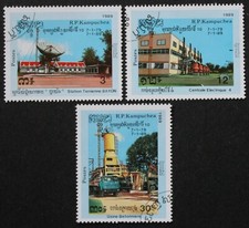 Kambodża: Michel nr 996-998 "Dekada postępu" z 1989 roku, stemplowane